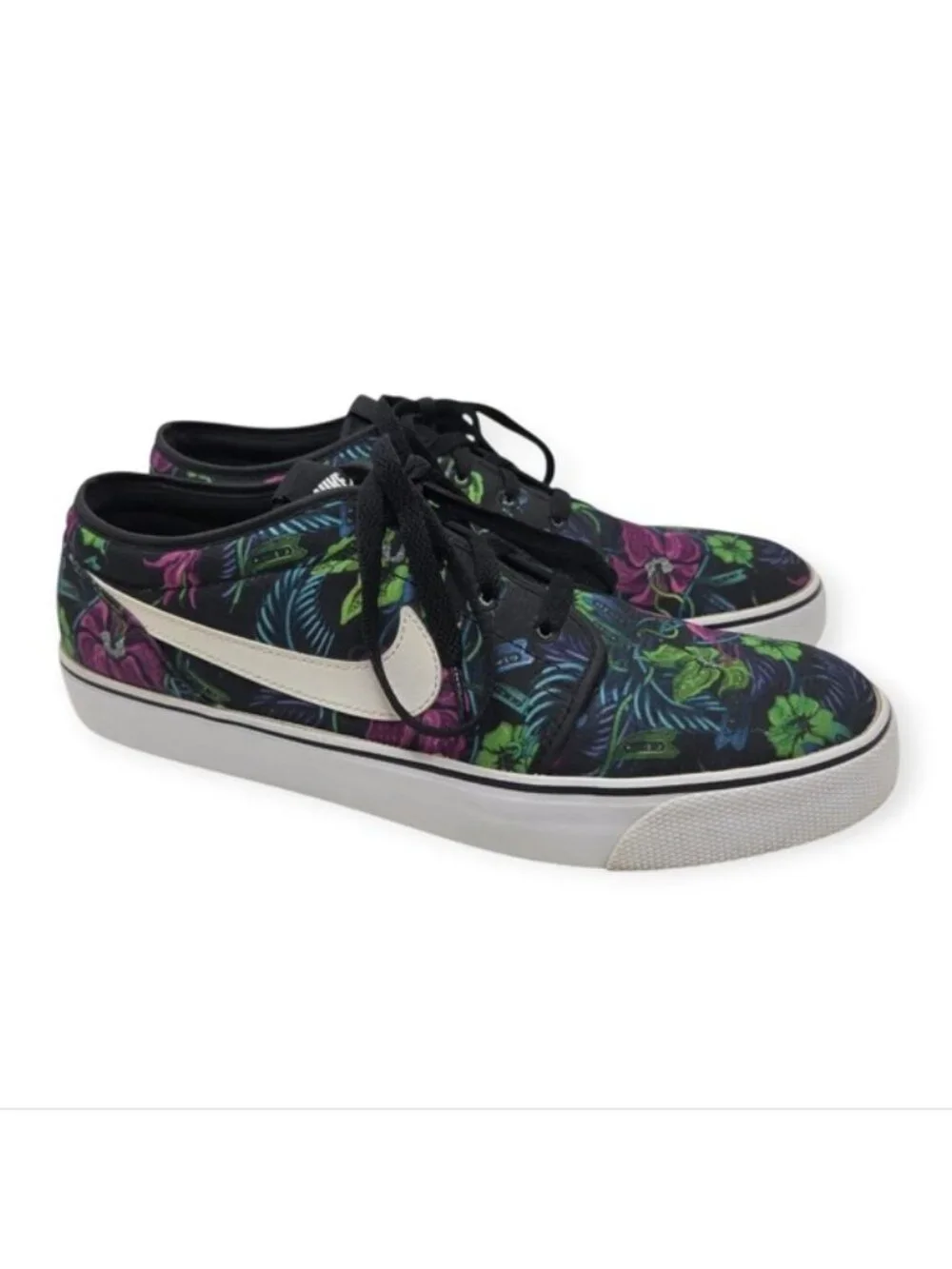 Nike Toki Low Black Floral Textile Smoky Lotus Shoes Sneakers Men's Size 9.5